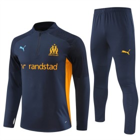 Olympique de Marseille Trenings Collegegenser 2024-25 Kvart-Zip Navy
